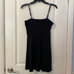 H&M Square Neck Spaghetti Strap Black Mini Dress